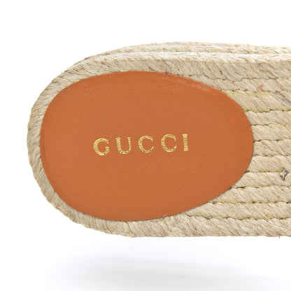 Gucci Nappa Matelasse GG Marmont Platform Espadrille Slide Sandals 36 Cognac 6 of 13