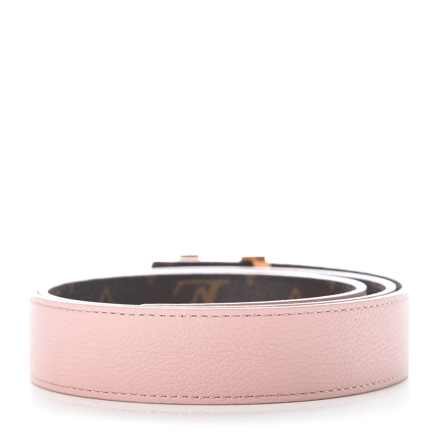 Calfskin Monogram 30mm LV Initiales Reversible Belt 85 34 Rose Ballerine