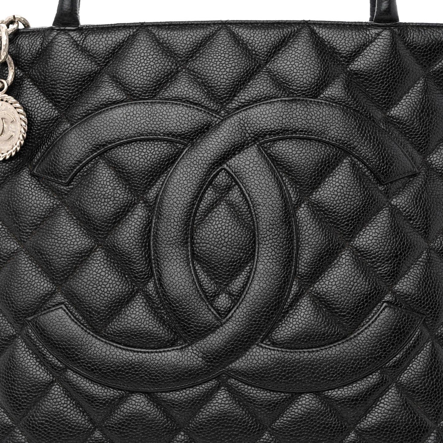 Caviar Quilted Medallion Tote Black