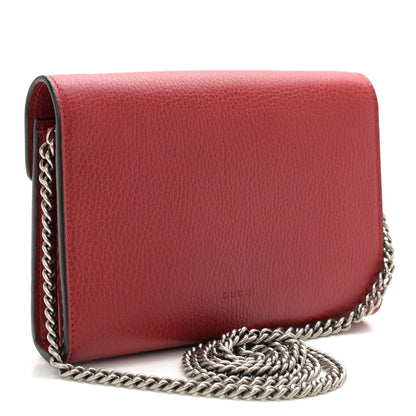 Gucci Calfskin Mini Dionysus Chain Wallet Hibiscus Red 3 of 11