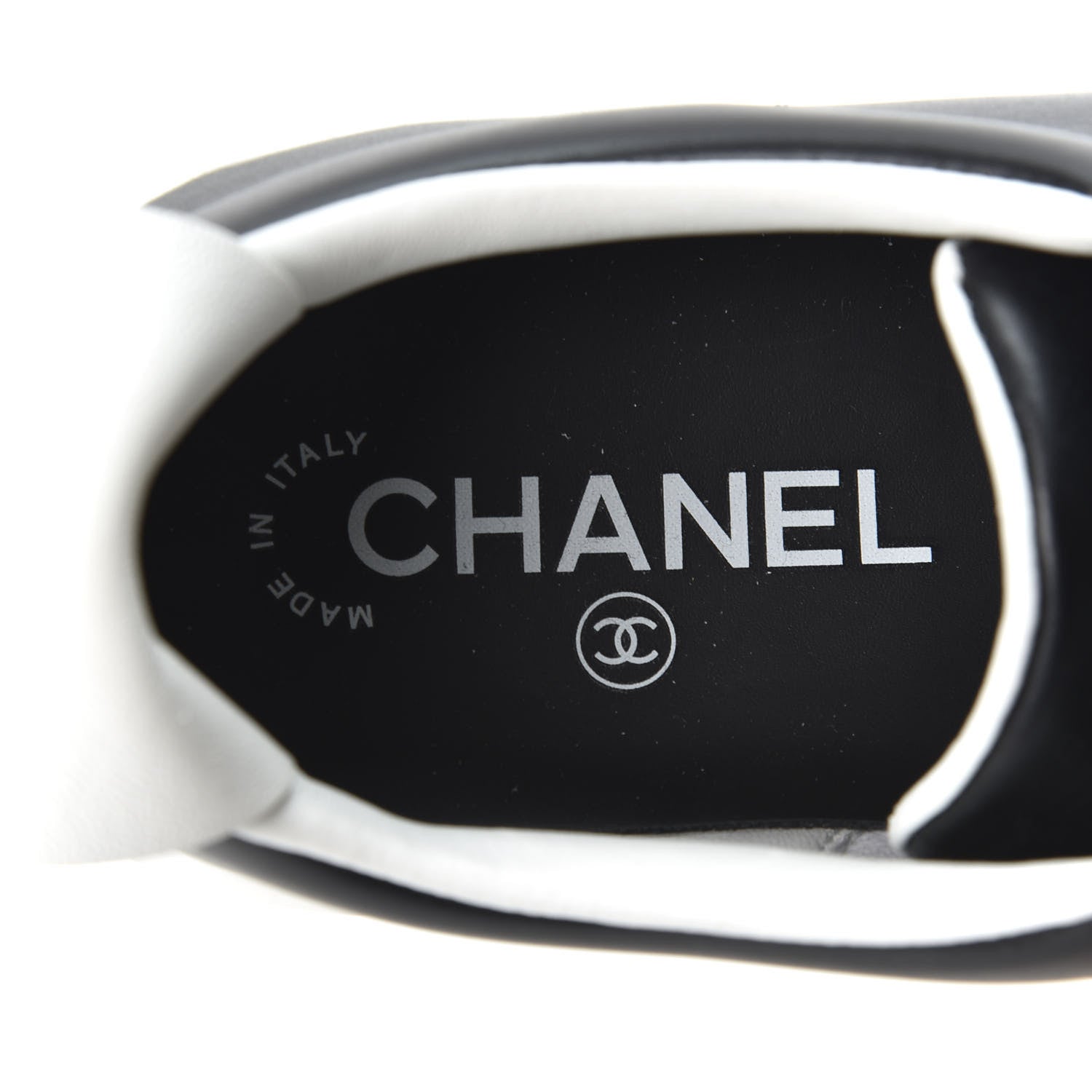 Chanel Calfskin CC Womens Sneakers 37.5 Black 6 of 9