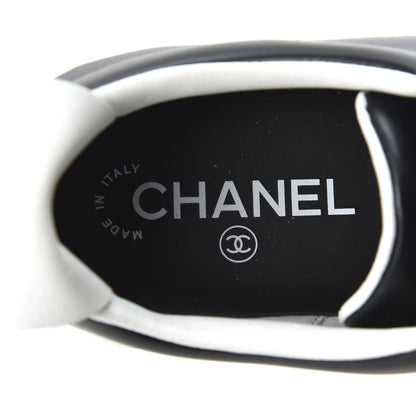 Chanel Calfskin CC Womens Sneakers 37.5 Black 6 of 9