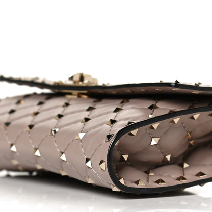 Valentino Garavani Lambskin Rockstud Spike Wallet on Chain Poudre 10 of 10