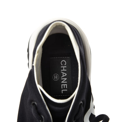 Chanel Lycra Womens CC Sneakers 36 Black 8 of 10