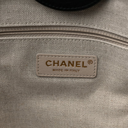 Chanel Calfskin Medium Deauville Tote Black Multicolor 6 of 11