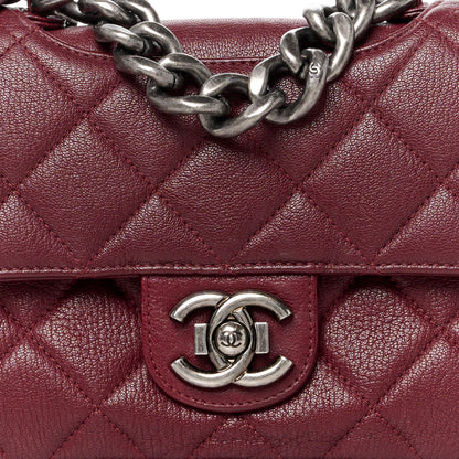 Chanel Goatskin Quilted Medium Perfect Edge Flap Burgundy 8 of 10