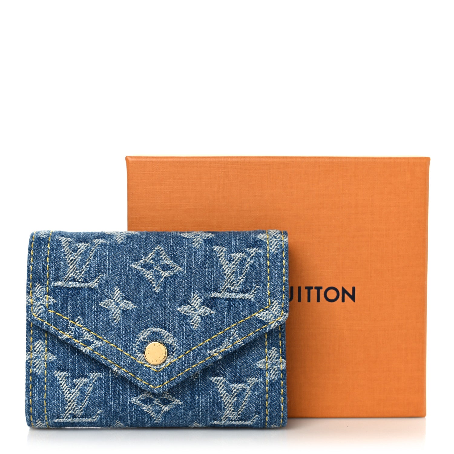 Louis Vuitton Denim Monogram Jacquard Victorine Wallet Blue