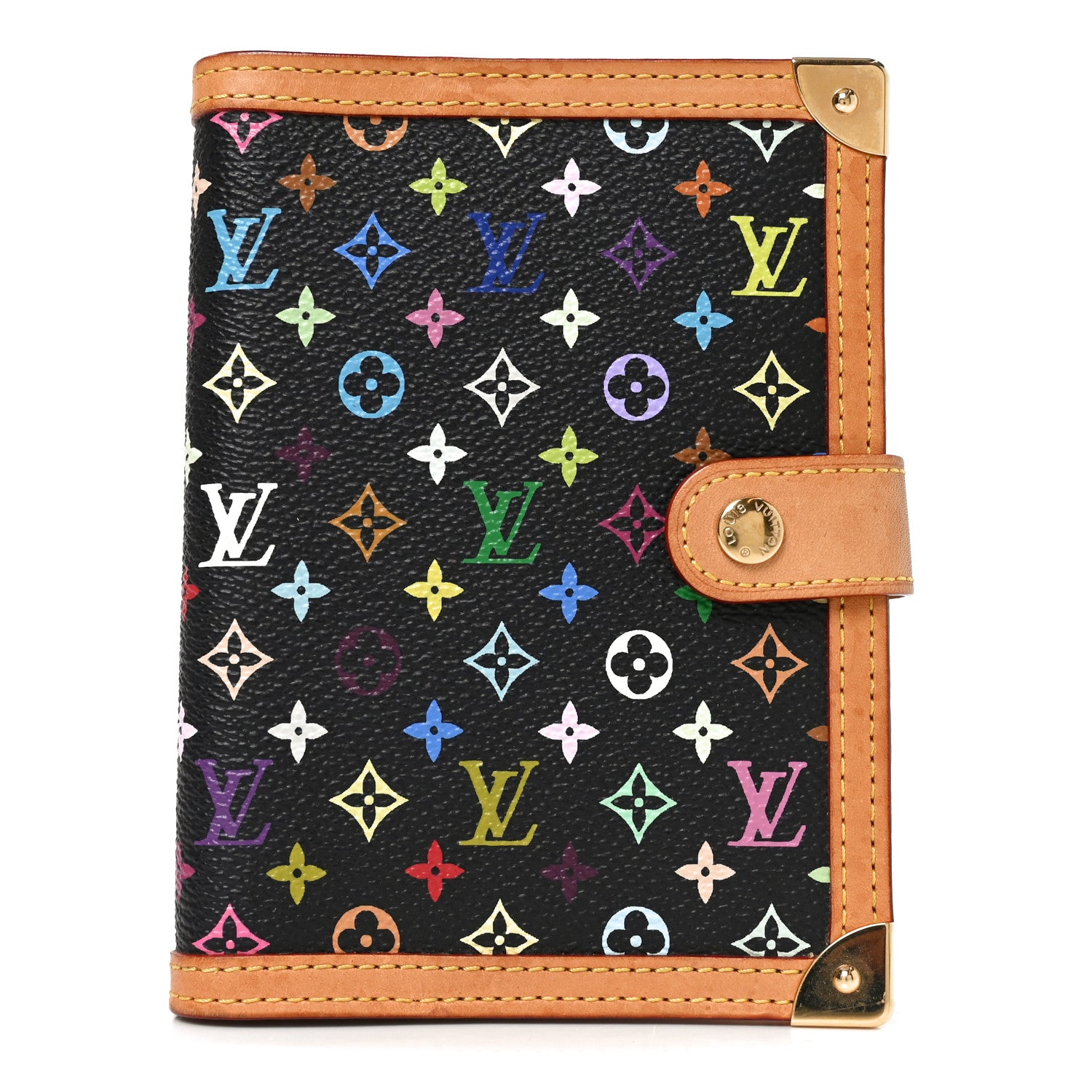 Louis Vuitton Monogram Multicolor Small Ring Agenda Cover Black 1 of 6