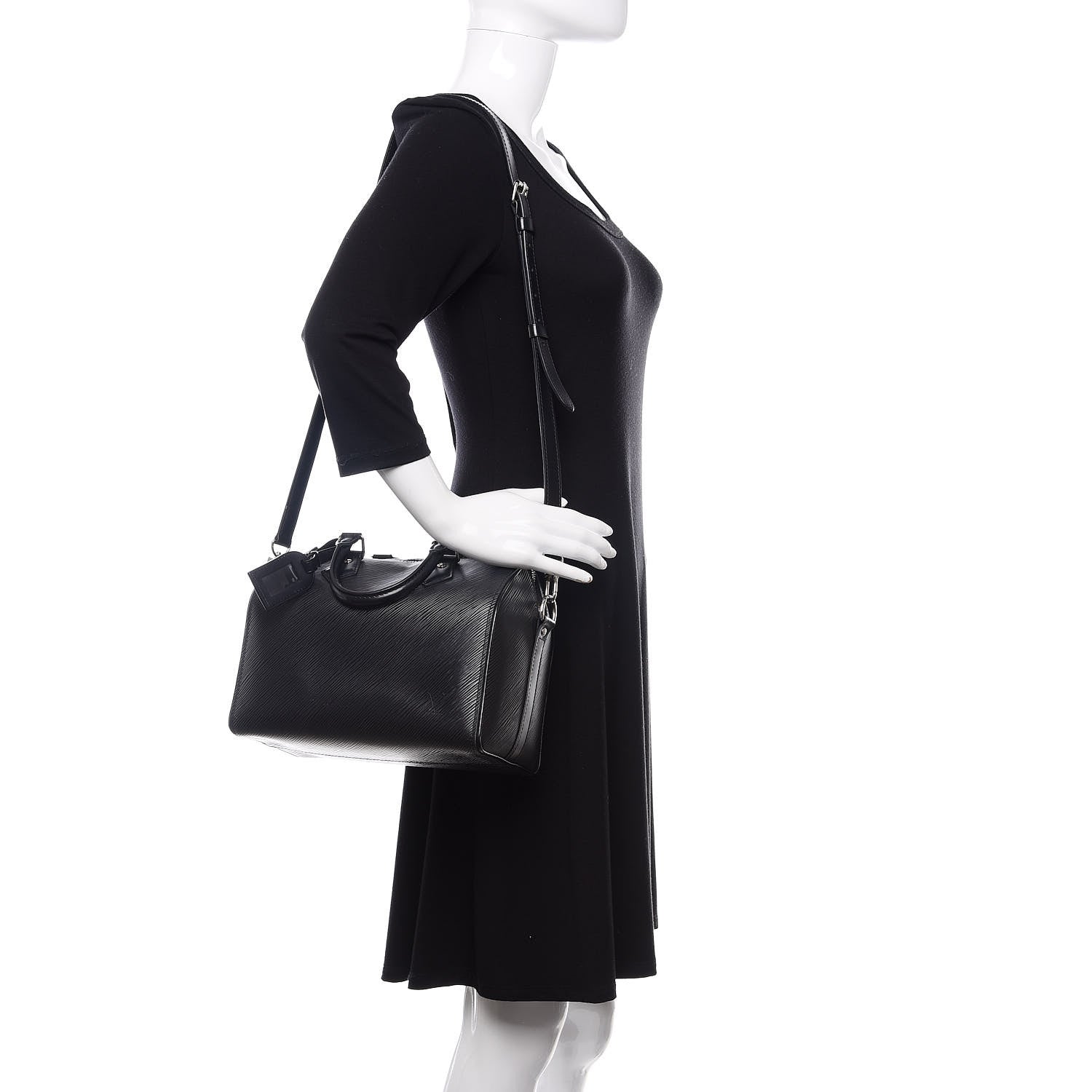 Louis Vuitton Epi Speedy Bandouliere 25 Black 2 of 15