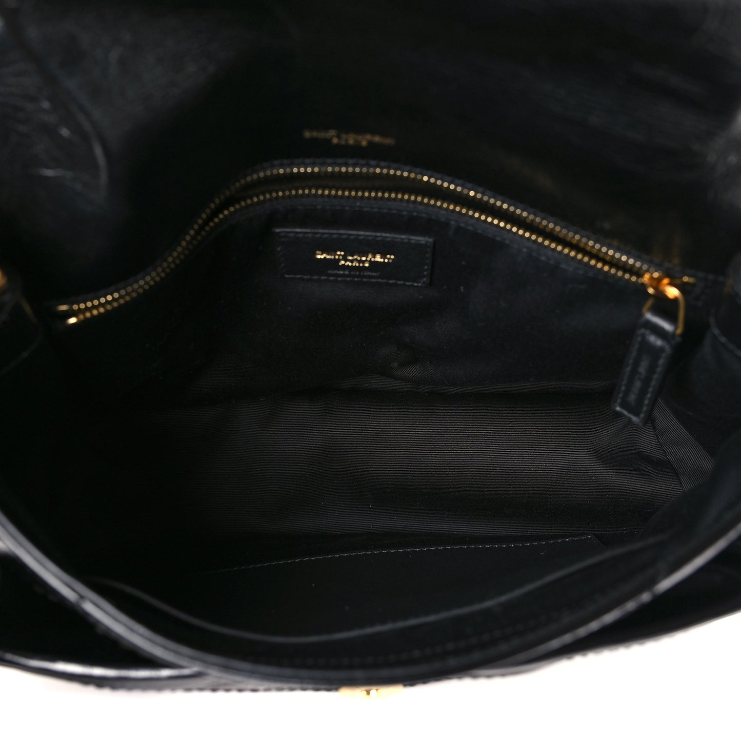 Crinkled Calfskin Matelasse Monogram Medium Niki Chain Satchel Black