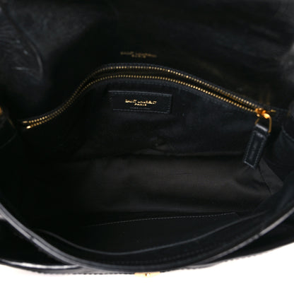 Saint Laurent Crinkled Calfskin Matelasse Monogram Medium Niki Chain Satchel Black 5 of 9