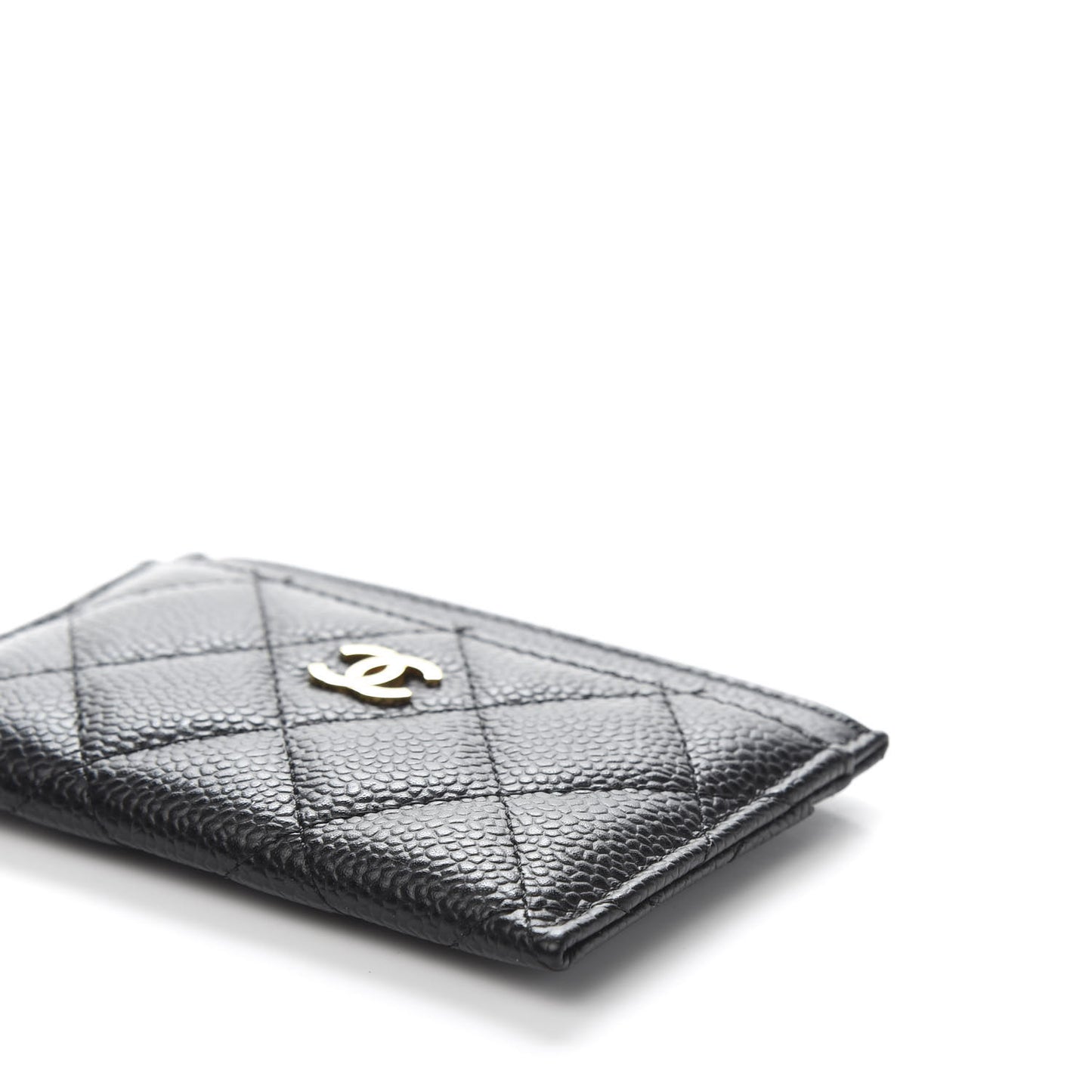 Caviar Quilted Card Holder Black