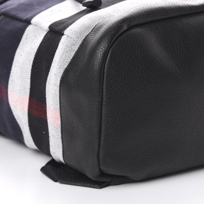 Burberry Overdyed Canvas Mega Check Drifton Backpack Black 9 of 10
