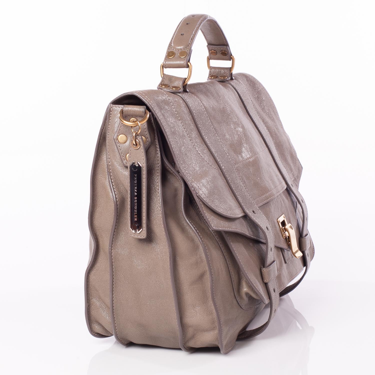 Proenza Schouler Lambskin PS1 Large Satchel Smoke 3 of 10