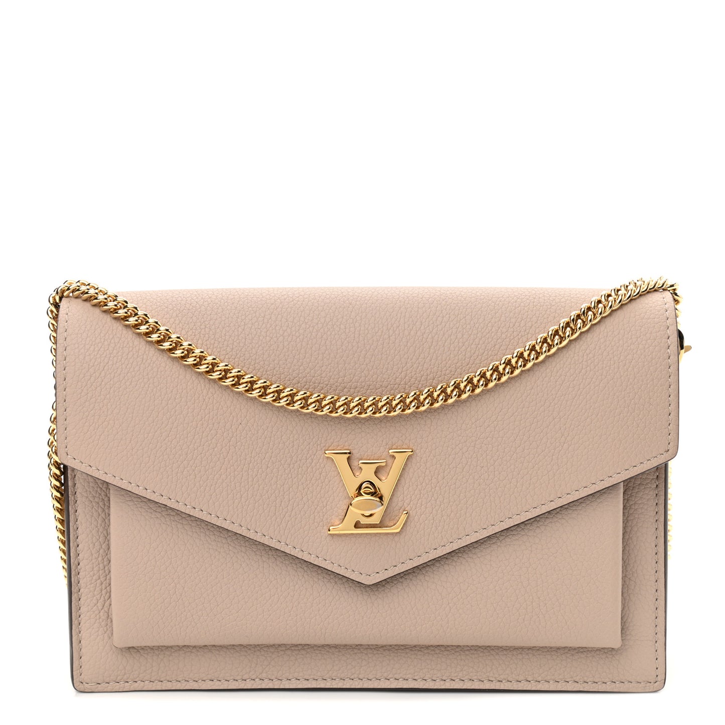 Soft Calfskin My Lockme Chain Pochette Greige