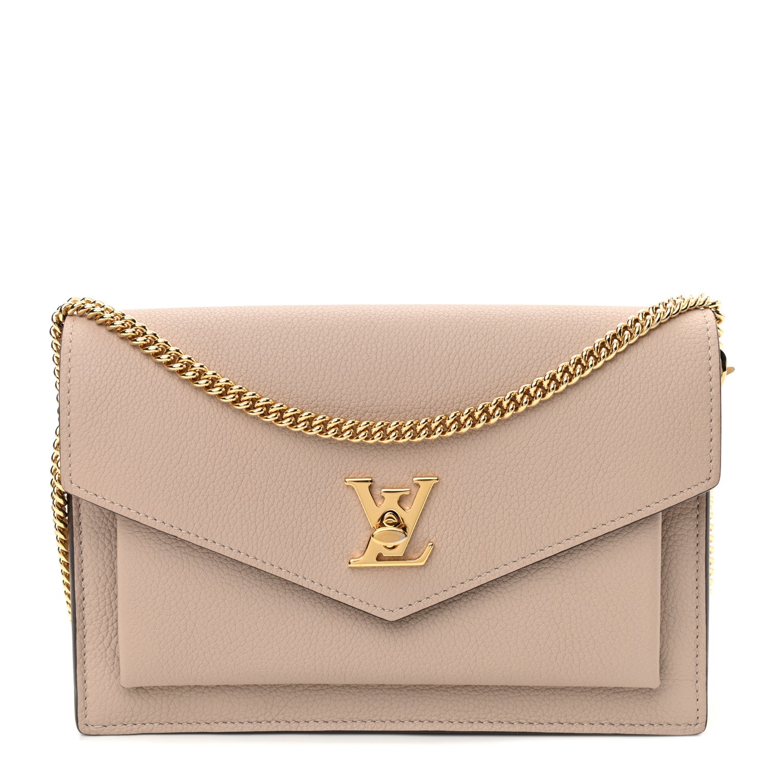 Louis Vuitton Soft Calfskin My Lockme Chain Pochette Greige 1 of 9