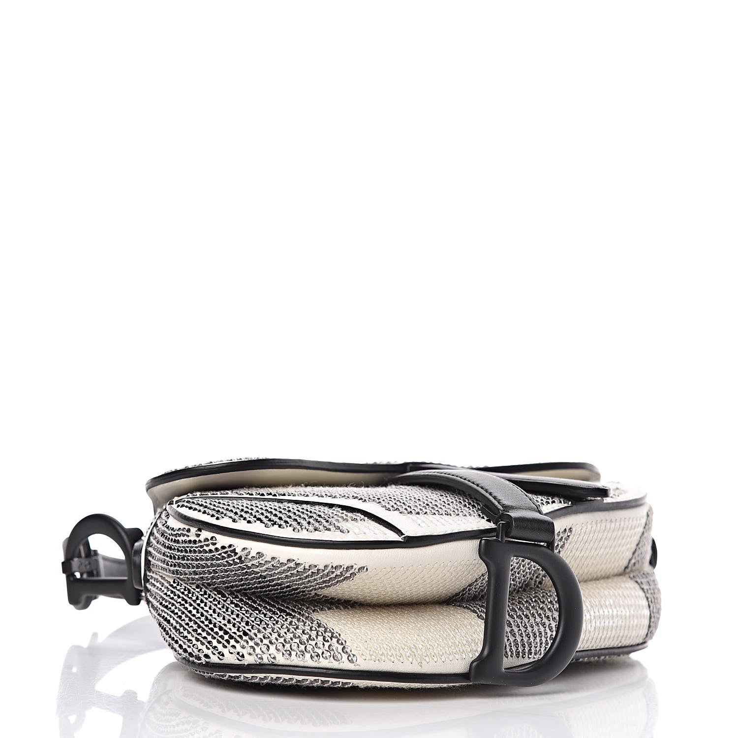 Christian Dior Crystal Calfskin Mini Saddle Bag Latte 4 of 7