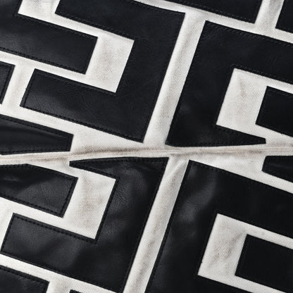 Celine Calfskin Logo Patchwork Cabas Black White 10 of 11