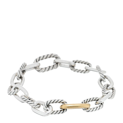 David Yurman Sterling Silver 18K Yellow Gold 8.5mm Madison Chain Bracelet 1 of 3