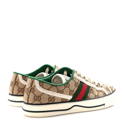 Gucci GG Monogram Web Womens 1977 Tennis Sneakers 38 Beige Ebony Mystic White 5 of 9