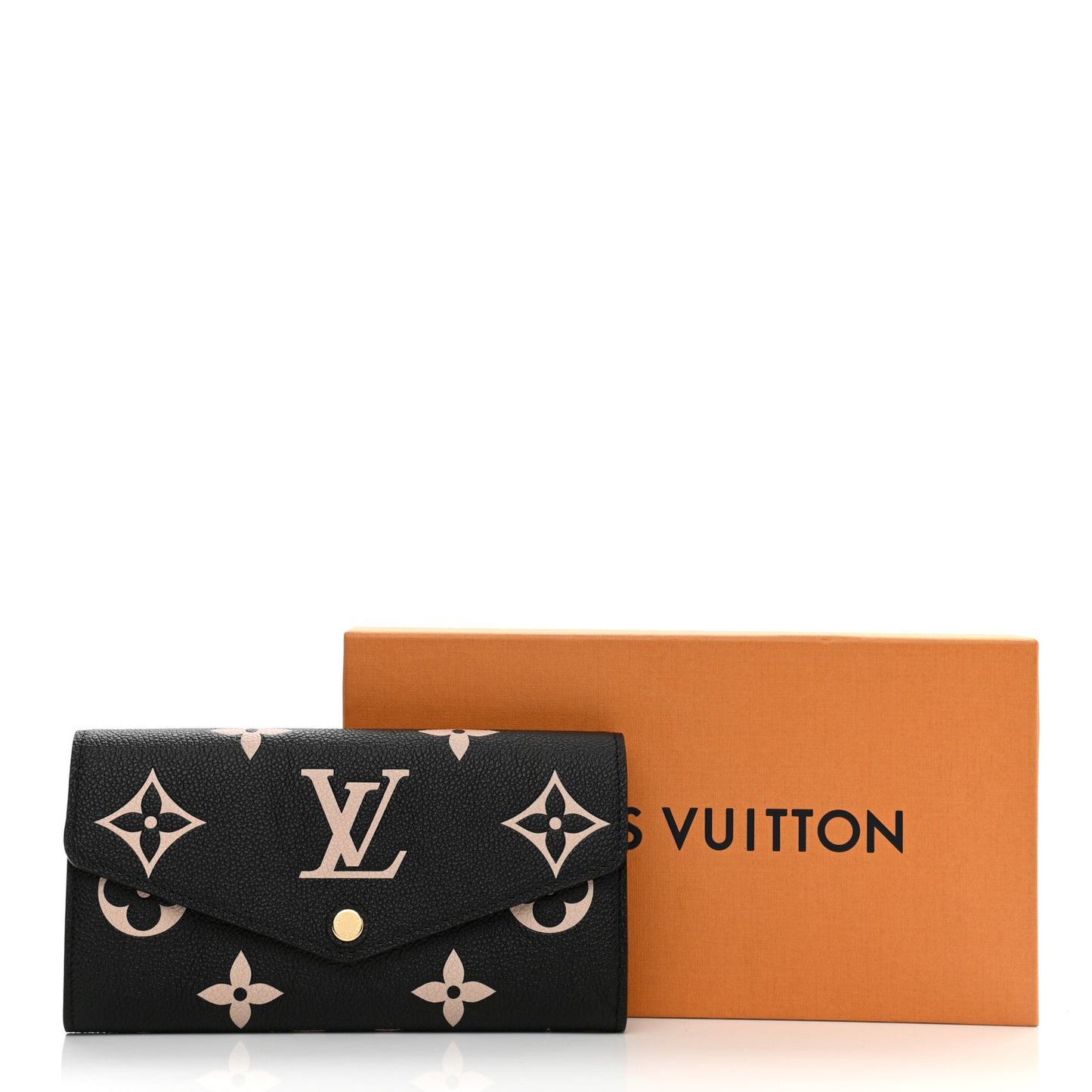 Monogram Empreinte Giant Sarah Wallet Black Beige