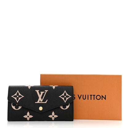 Louis Vuitton Monogram Empreinte Giant Sarah Wallet Black Beige 7 of 7