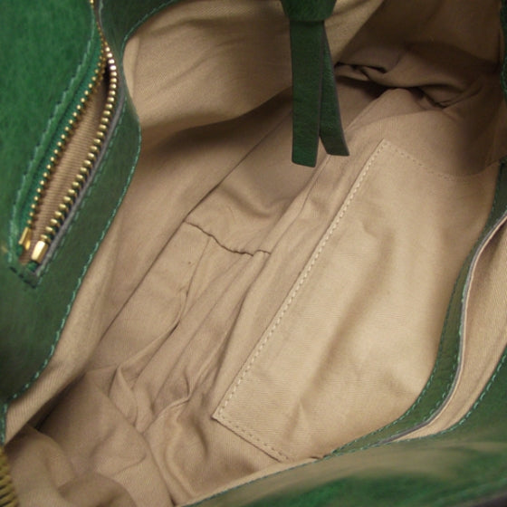Leather Heloise Satchel Jewel Green