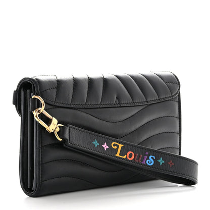 Louis Vuitton Calfskin Love Lock New Wave Long Wallet Black 3 of 10