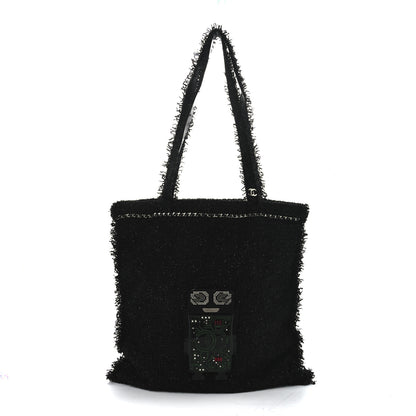 Chanel Tweed Resin Strass Large Robot Shopping Bag Black 1 of 10