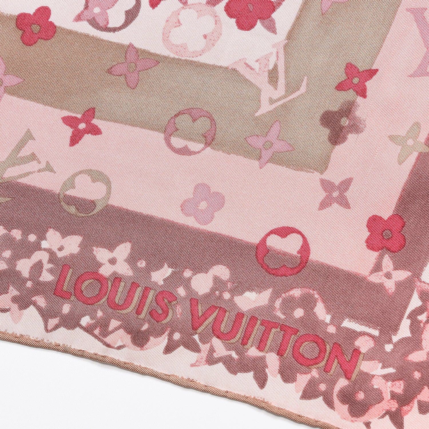 Louis Vuitton Silk Monogram Arty Square Scarf Pale Pink 3 of 4