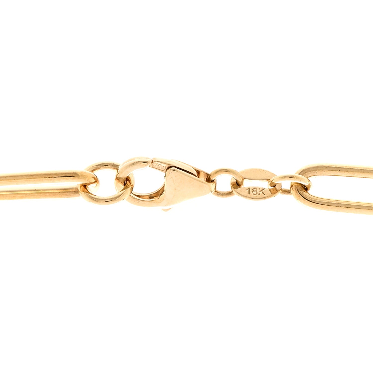 Foundrae 18K Yellow Gold Classic Fob Open Clip Chain Necklace 4 of 6