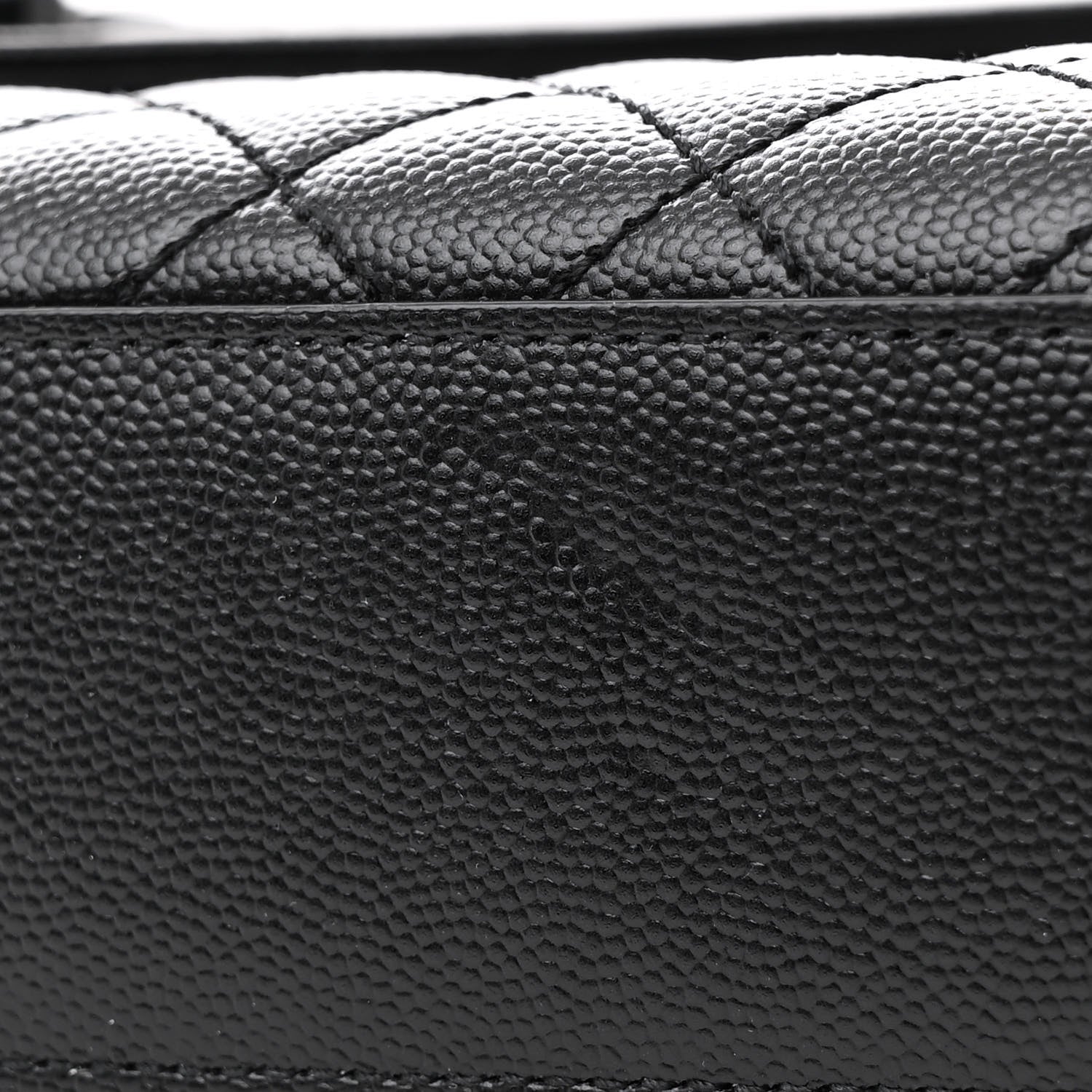 Saint Laurent Grain De Poudre Textured Mixed Matelasse Triquilt Medium Monogram Monochrome Satchel Black 11 of 13