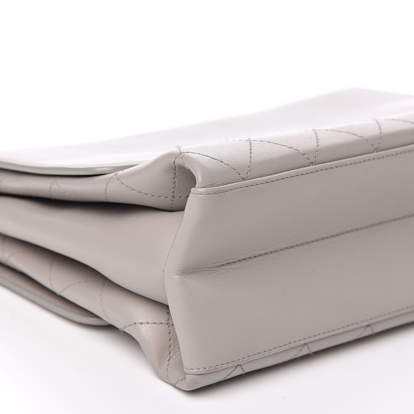 Lambskin Quilted Medium Coco Lux Flap Grey