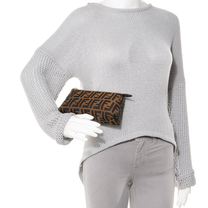 Fendi Zucca Vitello Artic Cosmetic Pouch Tobacco Castagna 2 of 9