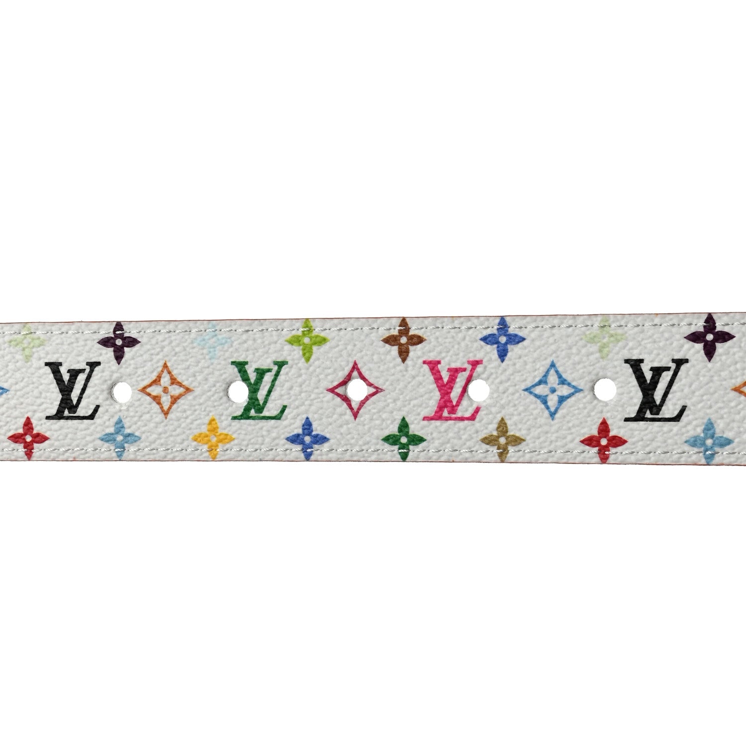 Louis Vuitton ホワイト ベルト 85/34 Louis Vuitton LV X TM Monogram Multicolor D Ring Belt 85 34 White