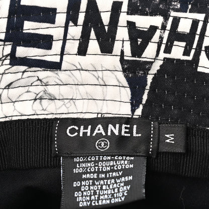 Chanel Cotton Coco Print Bucket Hat M Navy Black White 9 of 9