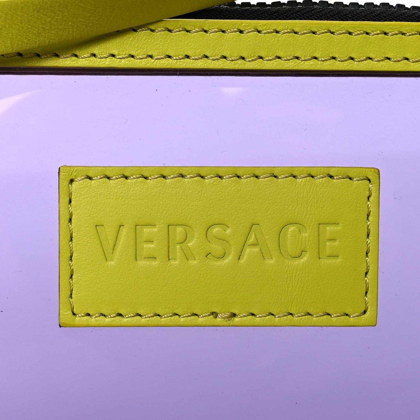 Vinyl Calfskin 90s Logo Tote Purple Yellow