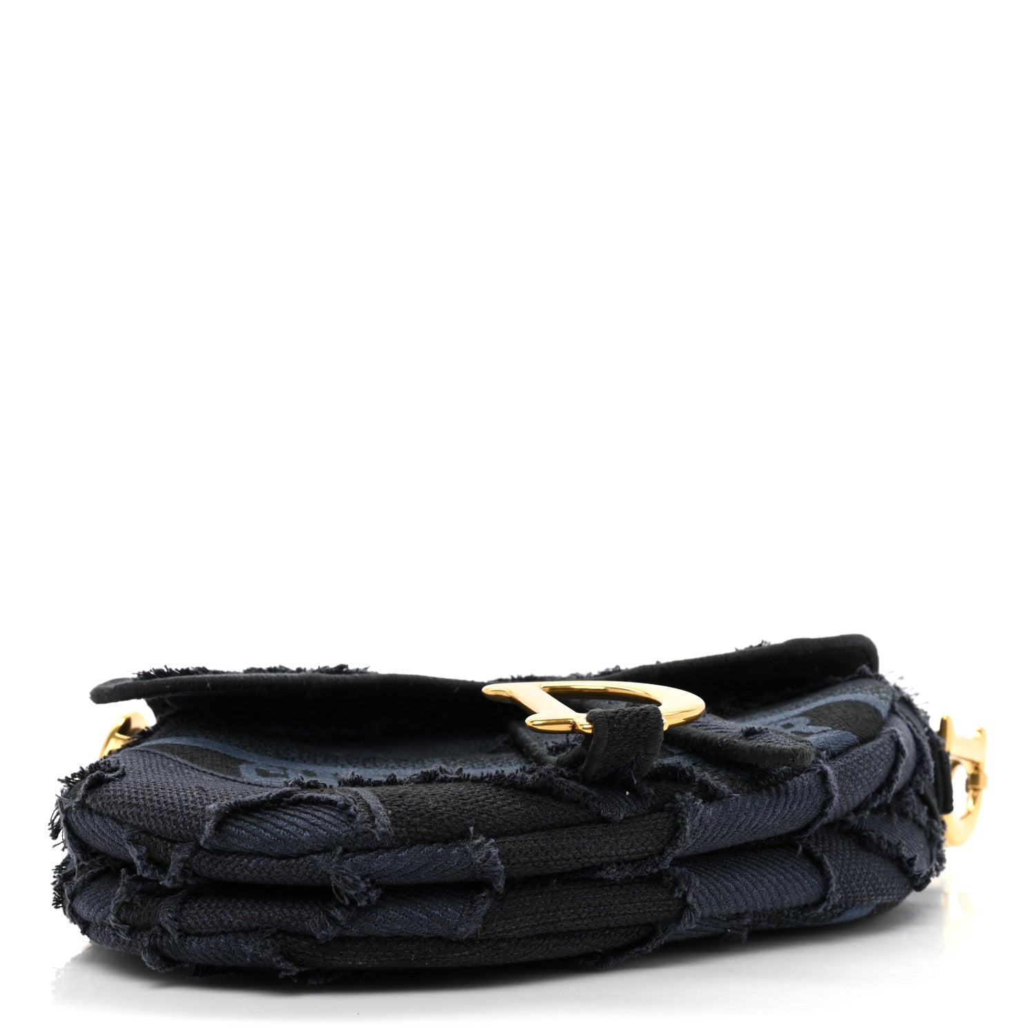Christian Dior Canvas Embroidered Camouflage Saddle Bag Blue 4 of 10