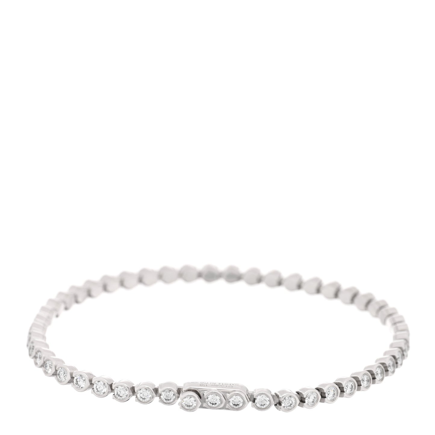 18K White Gold Diamond 1.53ctw Lignes Essentielles Bezel Set Bracelet