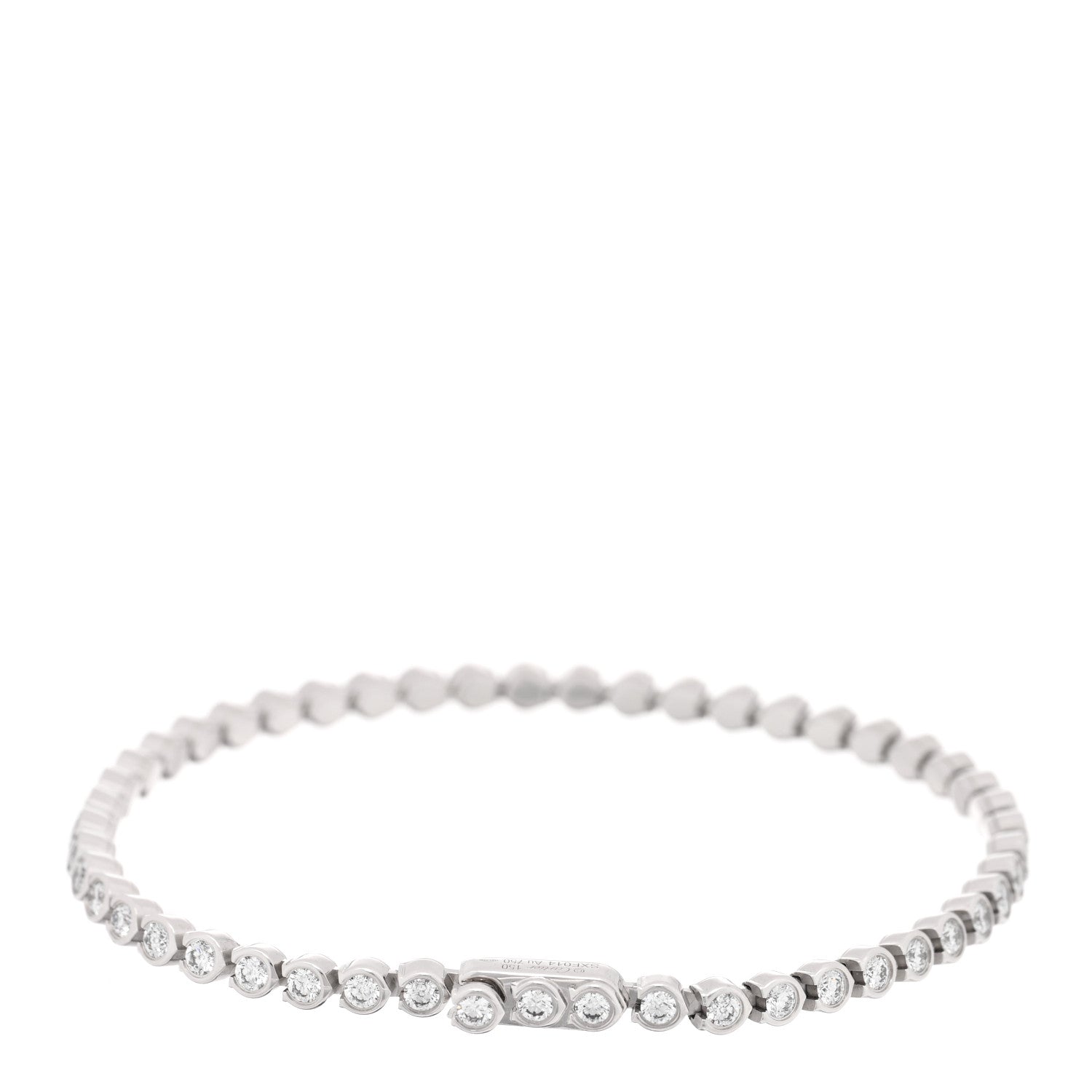 Cartier 18K White Gold Diamond 1.53ctw Lignes Essentielles Bezel Set Bracelet 2 of 4