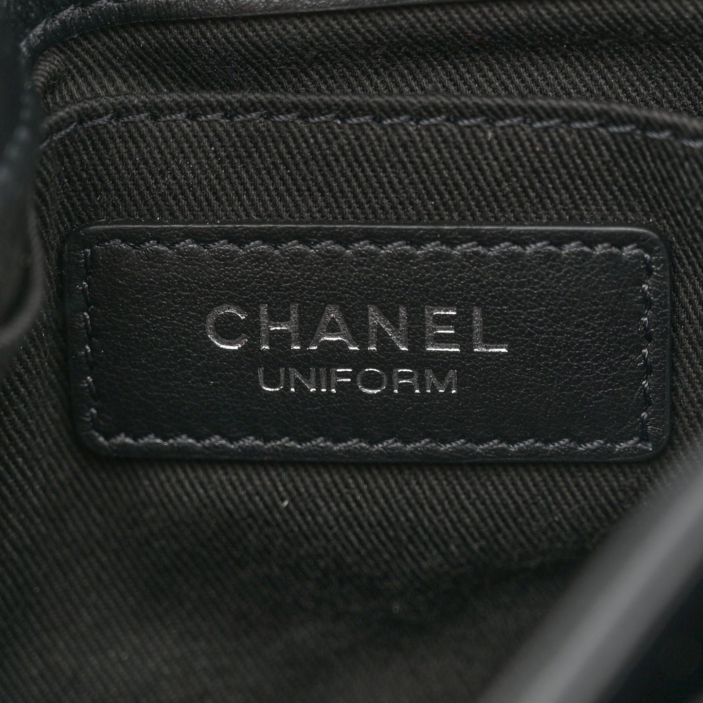 Calfskin Quilted CC Uniform Flap Belt Bag Black