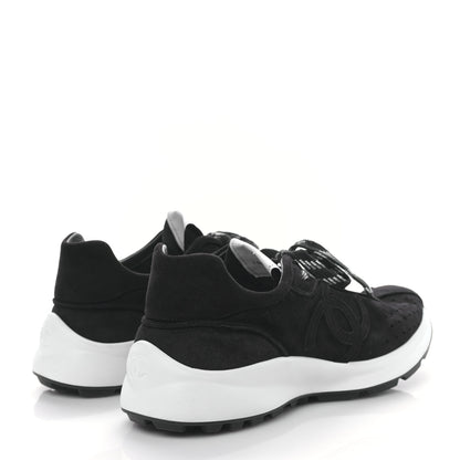 Chanel Suede Goatskin CC Sneakers 39.5 Black 4 of 8