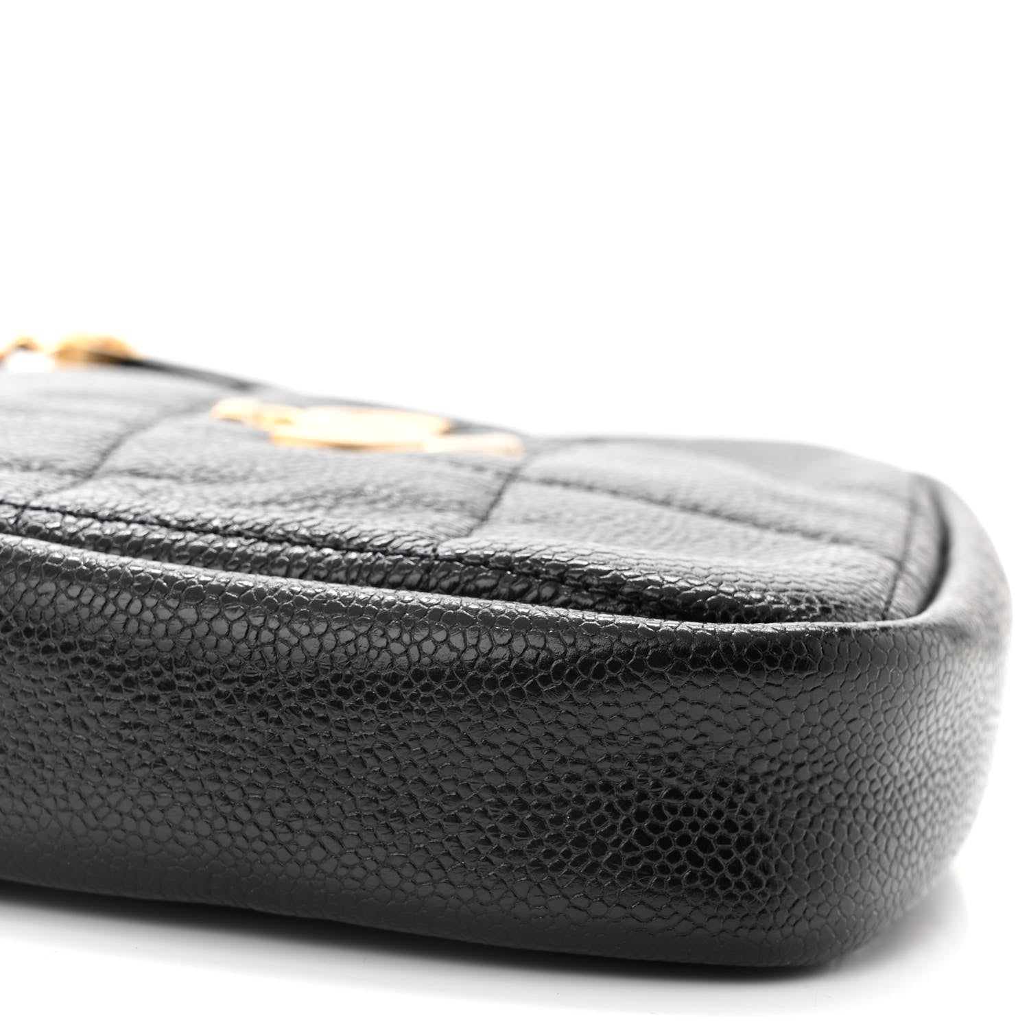 Chanel Caviar Quilted Diamond Clutch With Chain Black 9 of 10