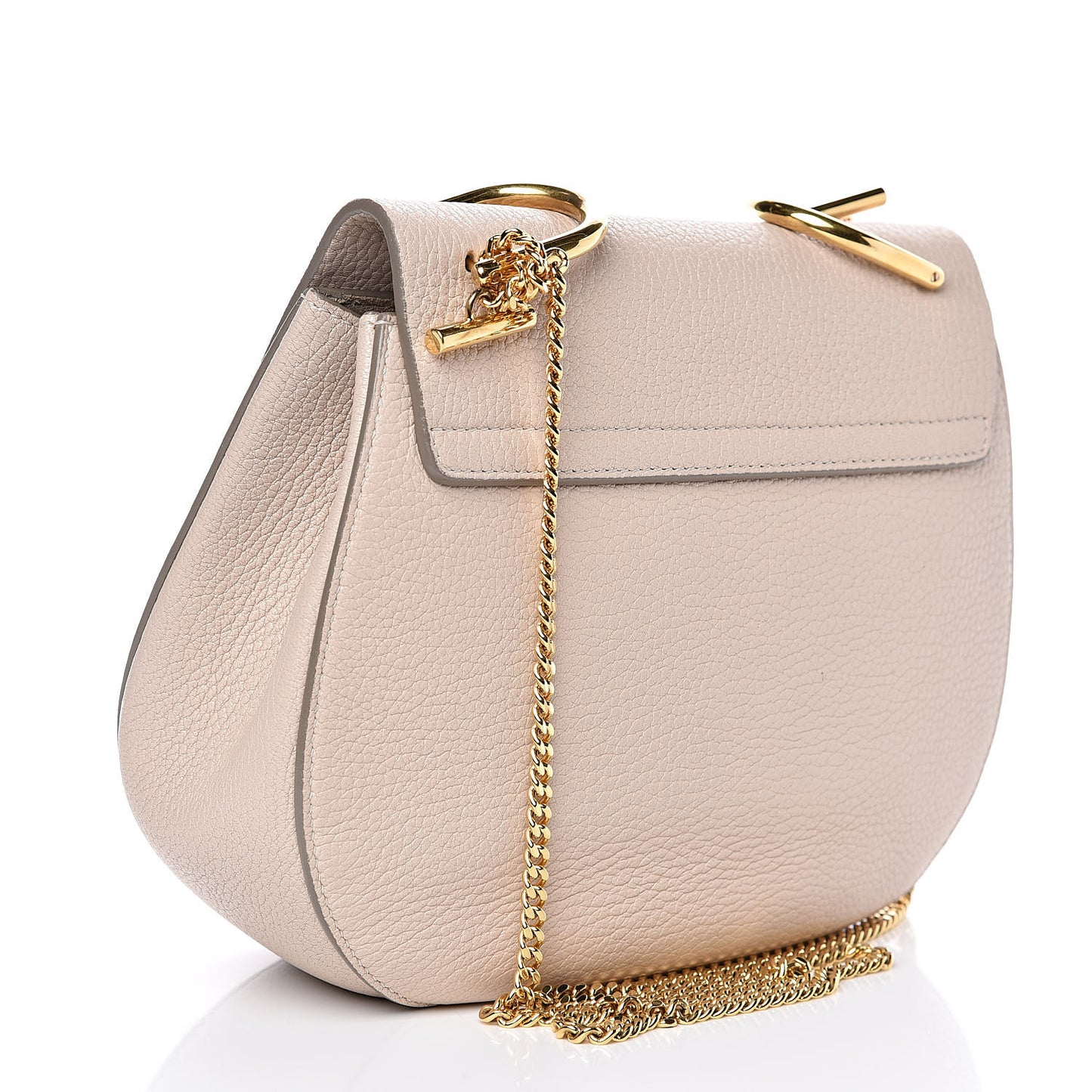 Grained Lambskin Drew Shoulder Bag Abstract White