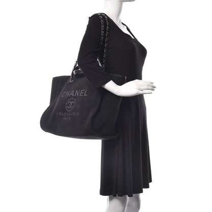 Chanel Lurex Boucle Medium Deauville Tote Black 3 of 11