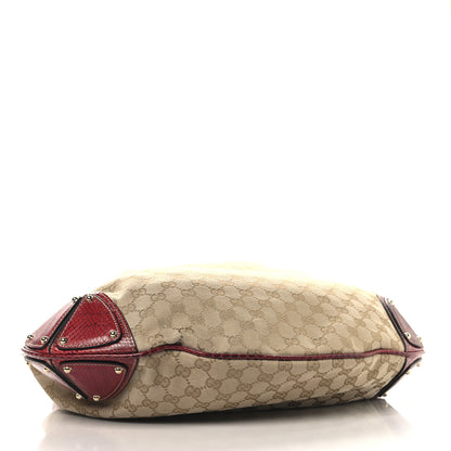 Gucci Monogram Snakeskin Large Unicef Indy Top Handle Hobo Red 4 of 10