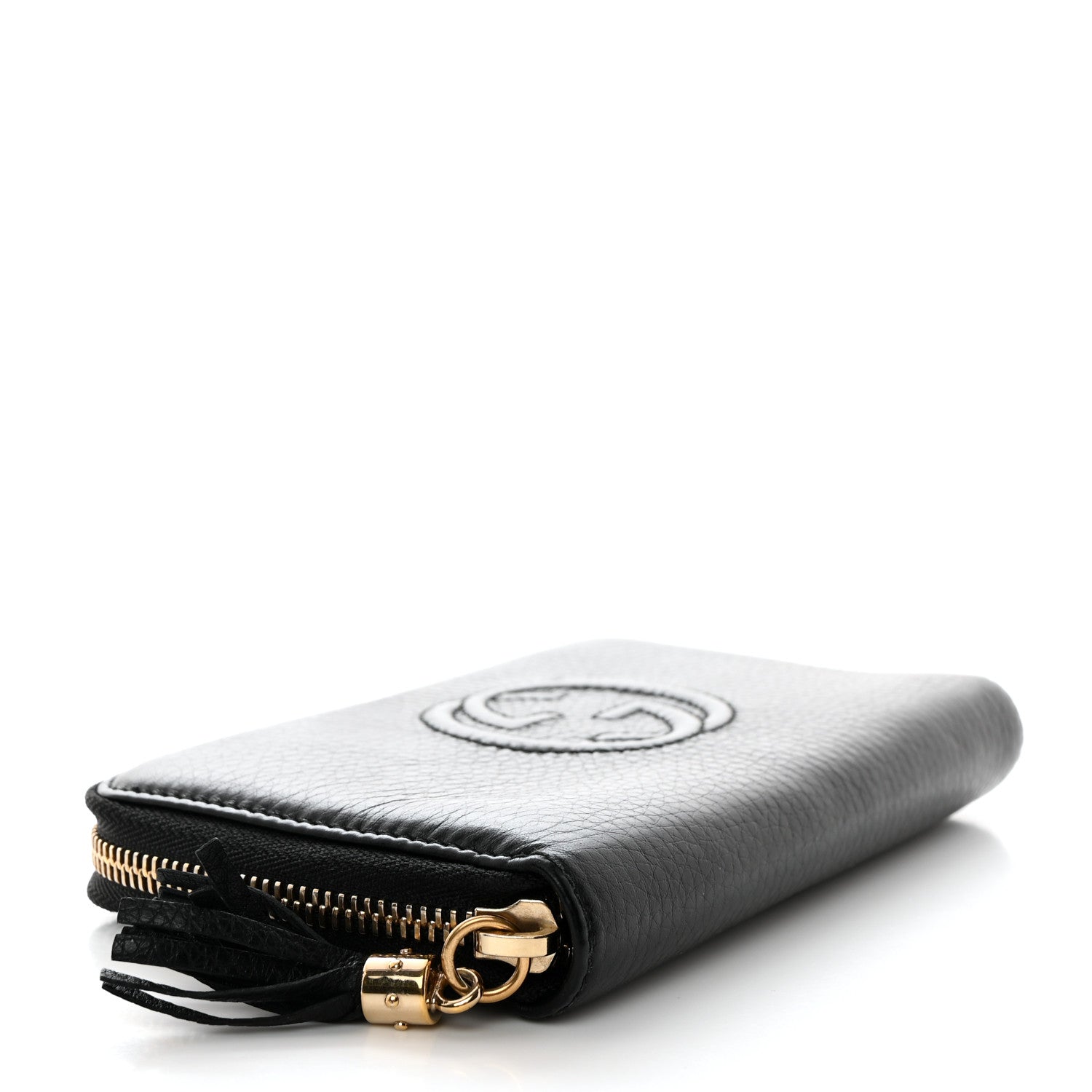 Gucci Pebbled Calfskin Medium Soho Zip Around Wallet Black 4 of 7