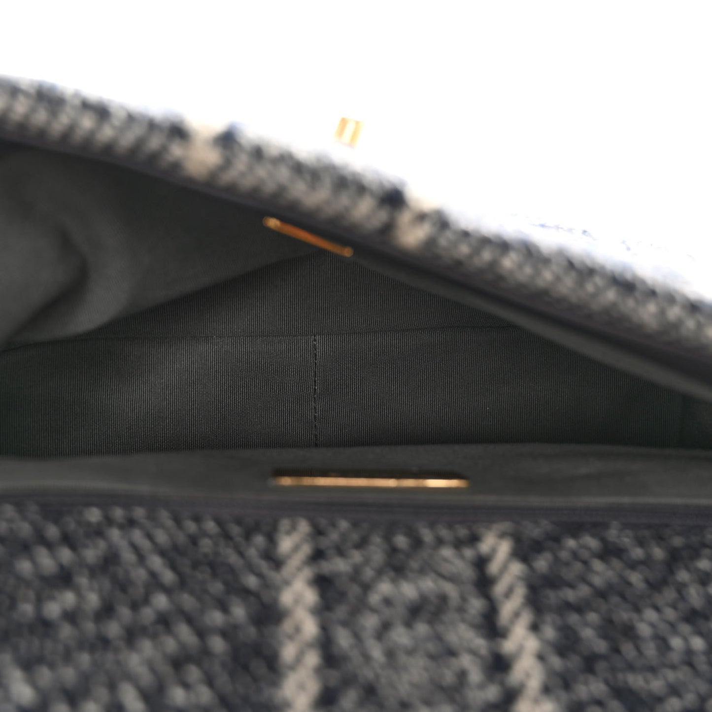Tweed Quilted Medium Chanel 19 Flap Grey Navy