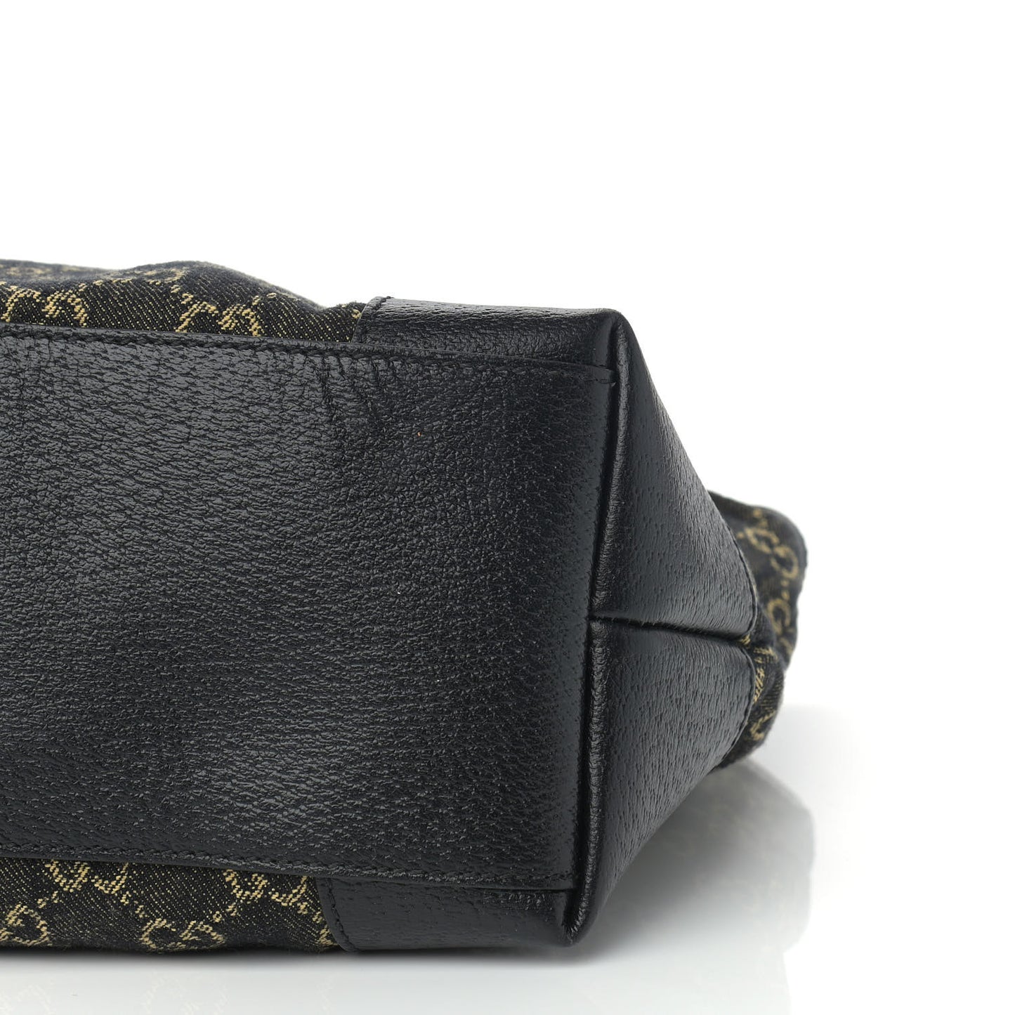 Jacquard Black Denim GG Monogram Medium Ophidia Shopping Tote Black Ivory