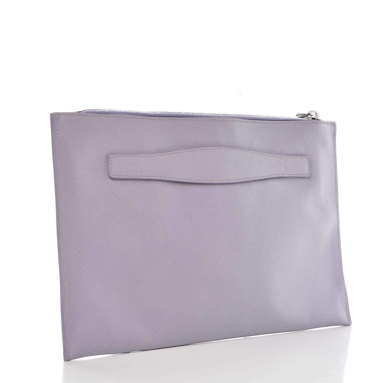 Prada Saffiano Lux Clutch Pouch Glicine 3 of 7